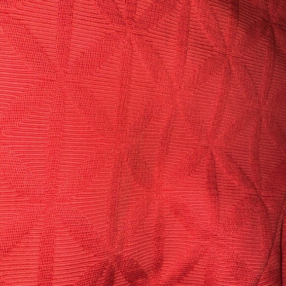 Just‎ Taylor Dress Women’s Size 14 Orange Geometric Quilted Pattern Retro Work - Picture 4 of 8